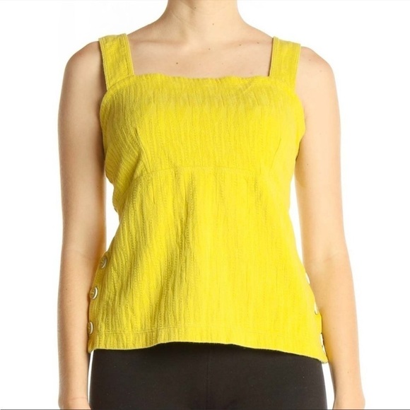 Anthropologie MAEVE Callie Yellow side button Tank Top Size M NEW - Picture 1 of 10